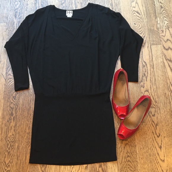 Black Dolman Sleeve Mini Dress by Haute Hippie - Picture 3 of 8